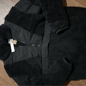 PINK Victoria's Secret Black Teddy Jacket Cozy Plush Design